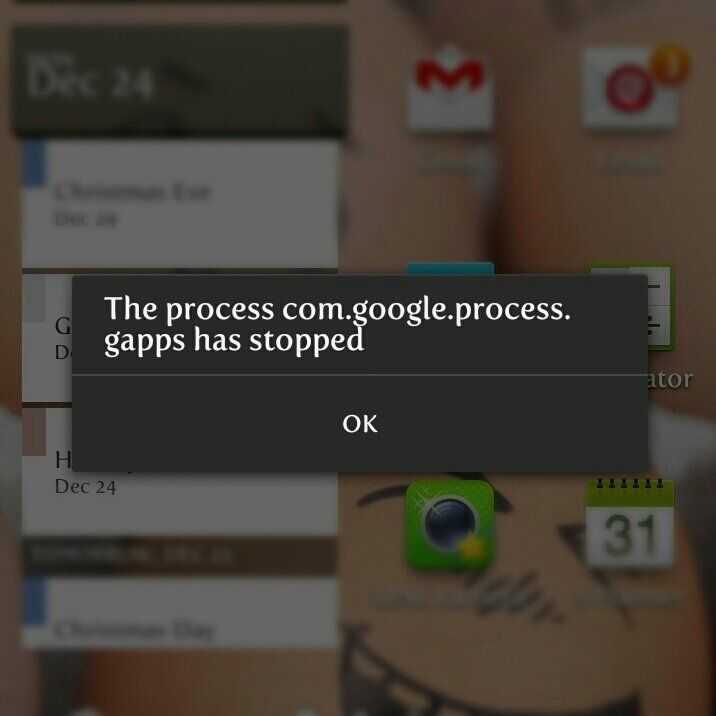 Fix unfortunately the process com.google.process.gapps has stopped error