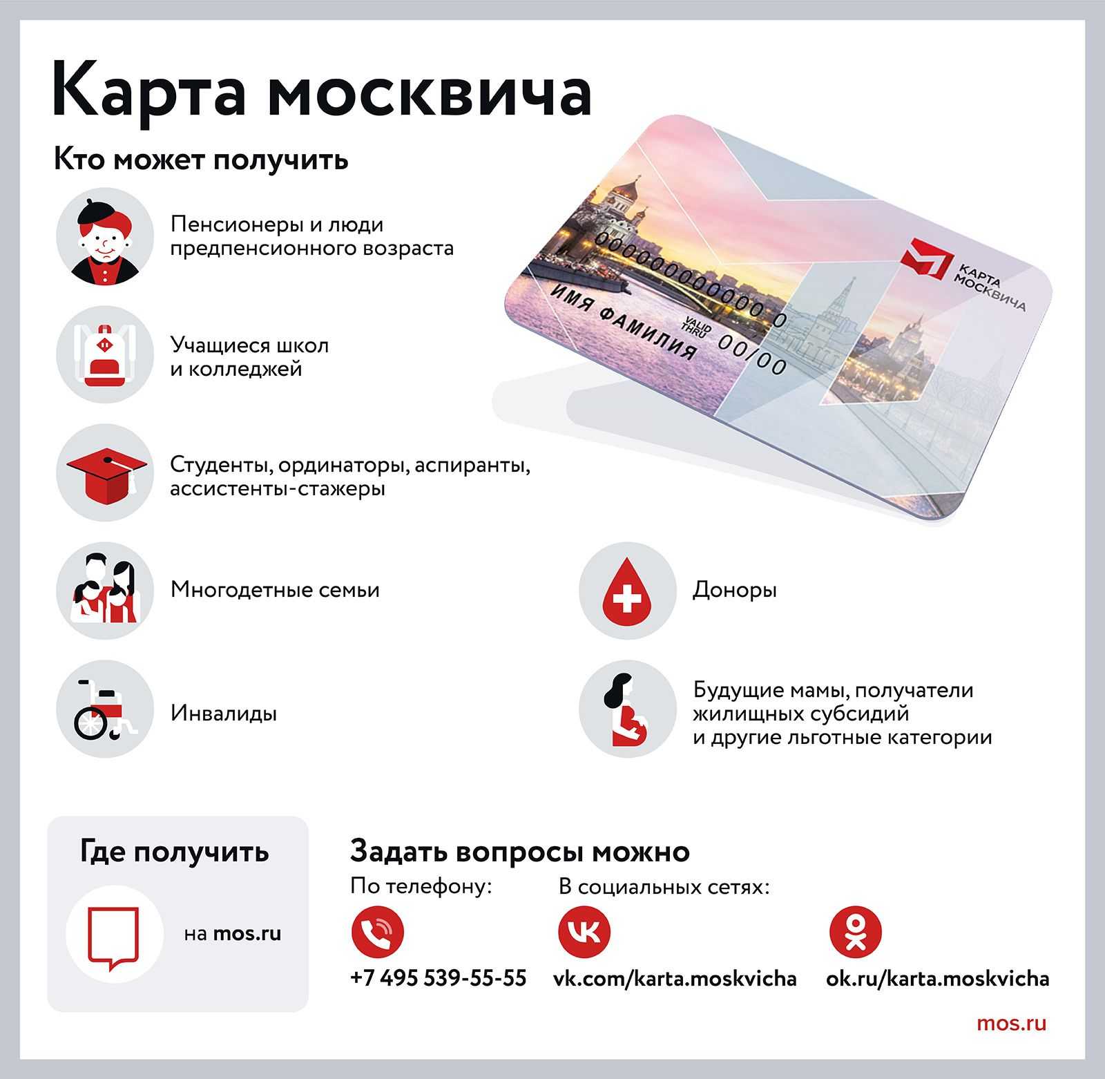 Социальная карта москвича: кому положена и что дает в 2024 году