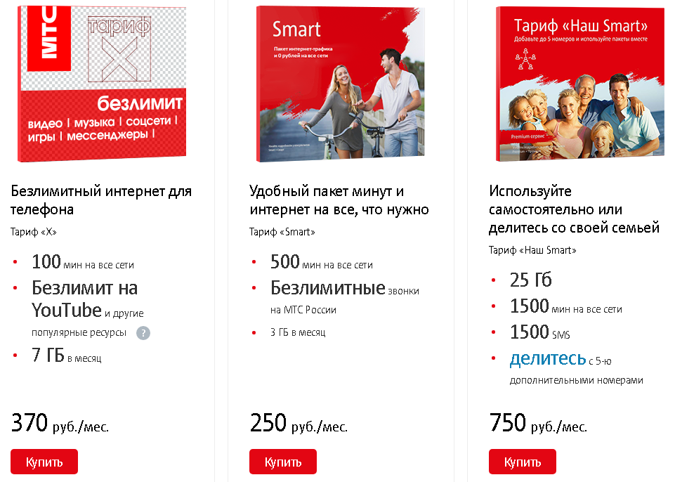 Наш смарт мтс - тарифный план для всех членов семьи